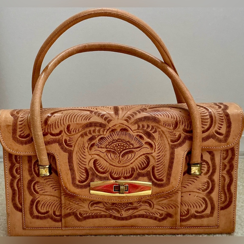 Vintage Chavez Hand-Tooled Leather Purse